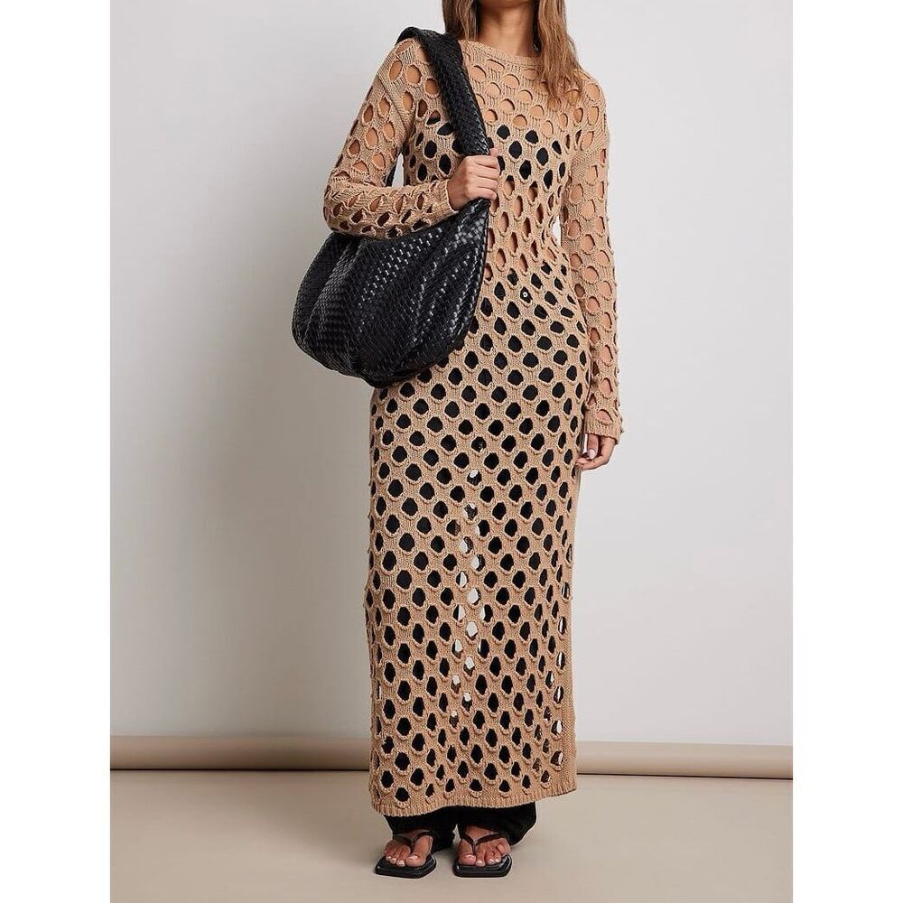 NWOT NA-KD Hole Knitted Maxi Dress Beach Cover-up Women’s Medium
